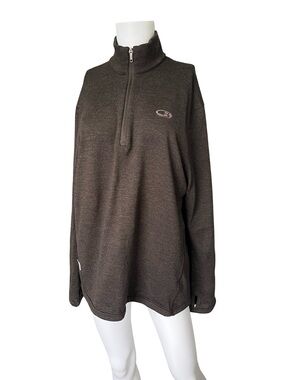 Icebreaker Sport 320 Brown Knit Pullover Merino Wool Mens Size Large